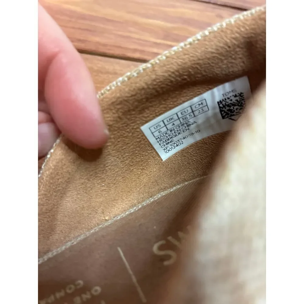 Tom’s Jutti D'Orsay Tan Almond Toe Flats - Size 6